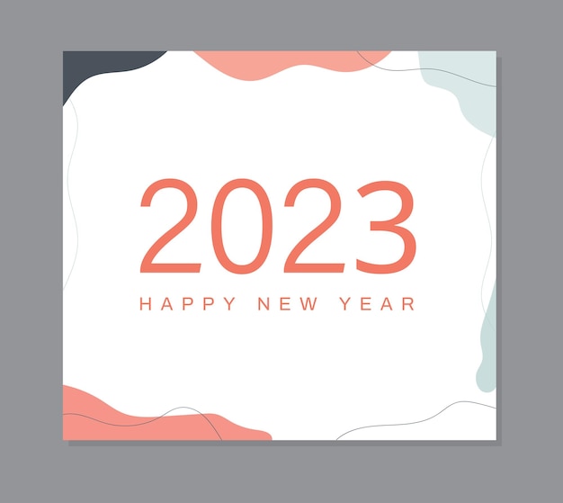 Happy new year 2023 banner minimal design trendy editable vector illustration