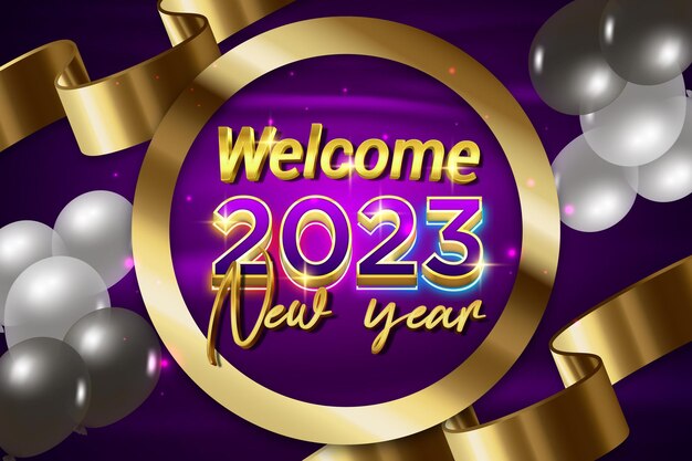 Illustrazione del modello di banner felice anno nuovo 2023