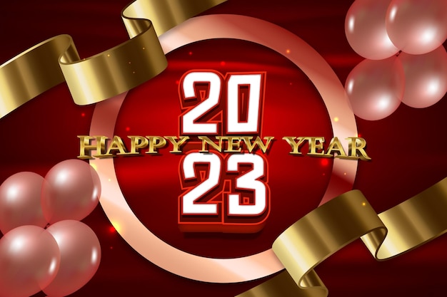 Happy new year 2023 banner template illustration