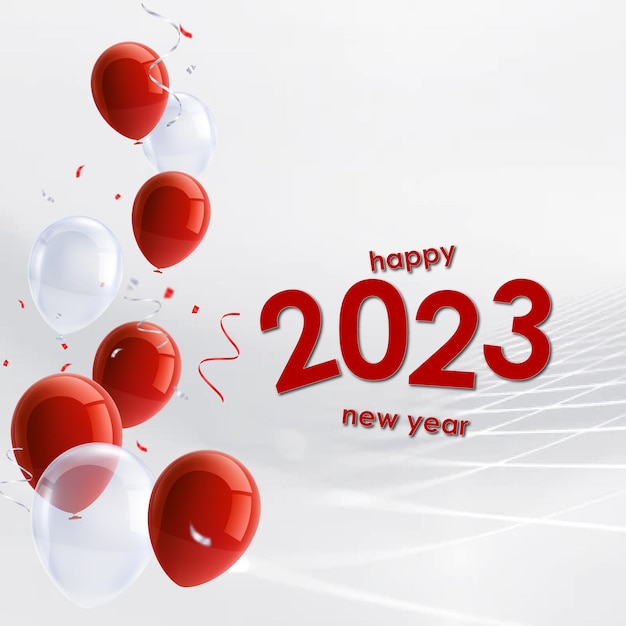 Happy new year 2023 banner with Christmas vibes