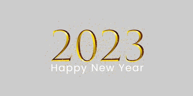 Happy new year 2023 banner with gold design