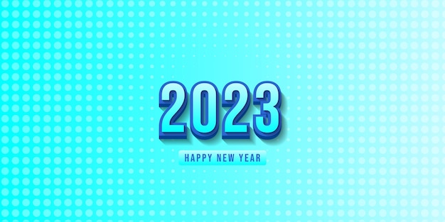 Felice anno nuovo 2023 sfondo blu vettore numero illustrazione 3d