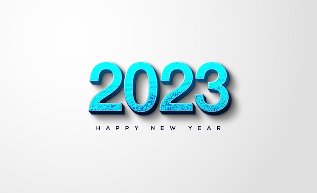 Vettore felice anno nuovo 2023 in blu