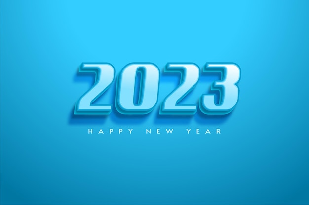 Happy new year 2023 on blue