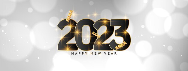 Happy new year 2023 celebration greeting banner design