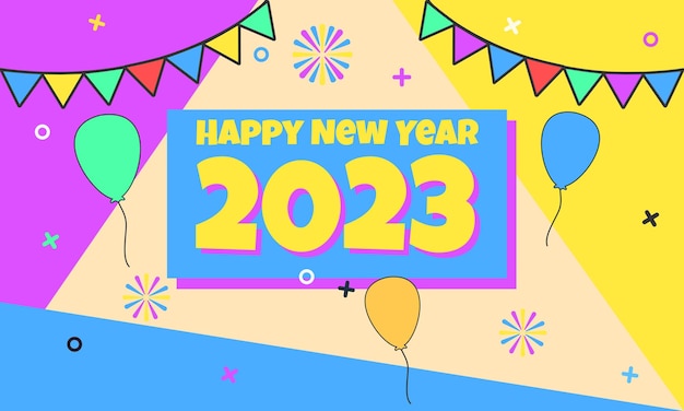 祝你新年快乐 2023 年度假卡片背景