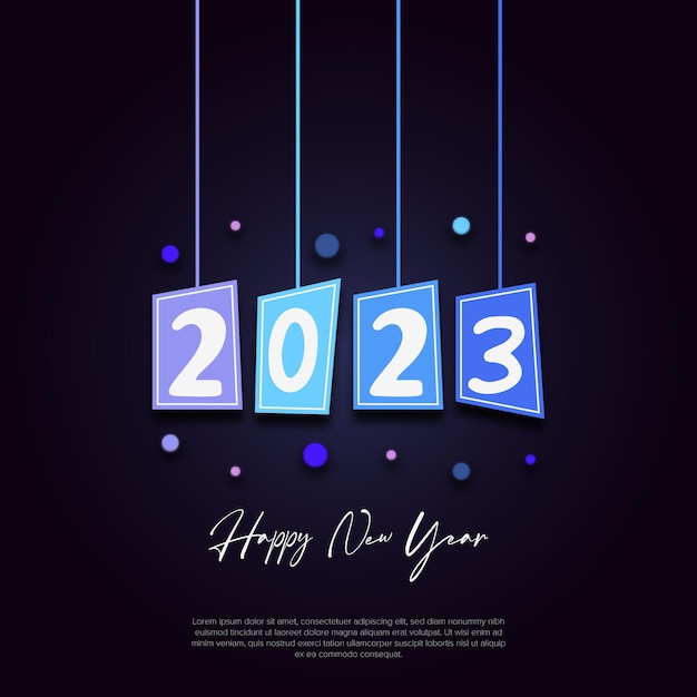 Vettore felice anno nuovo 2023 celebration template design