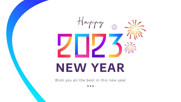 happy new year 2023 celebration with cheerful colors, early january. welcome new year 2023