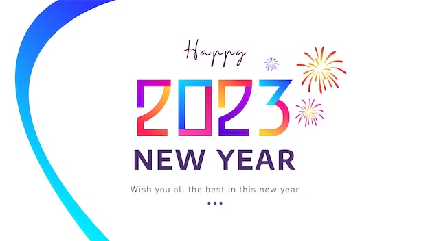 Happy new year 2023 celebration with cheerful colors, early january. welcome new year 2023