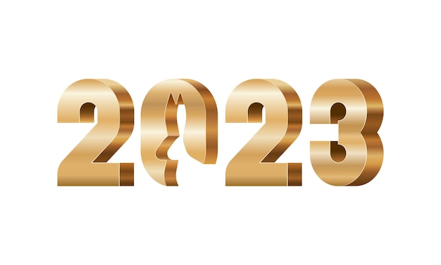 Happy new year 2023 Chinese new year golden realistic 3d numbers vector illustration isolated