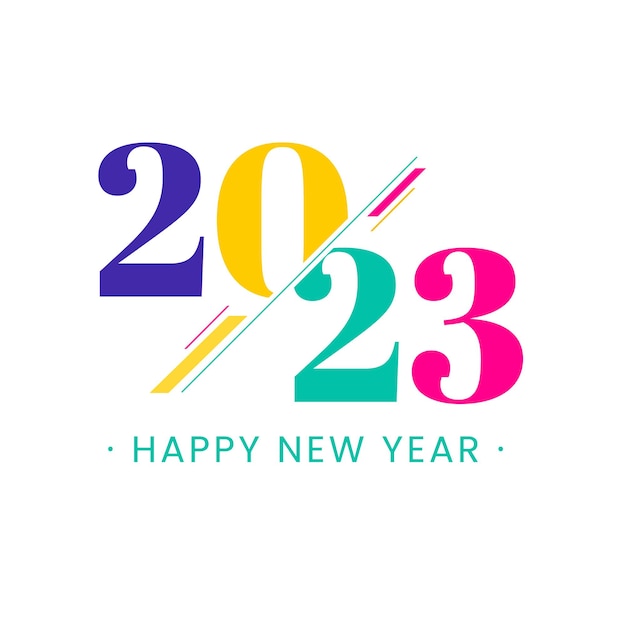 Vector happy new year 2023 color text typography design