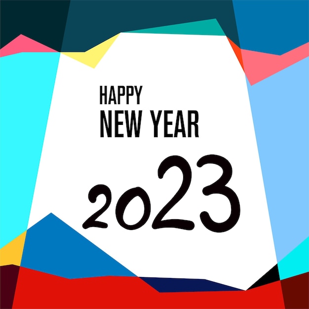 Happy New Year 2023 colorful abstract background for social media