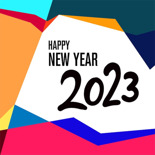 Happy New Year 2023 colorful abstract background for social media