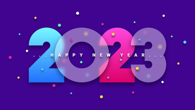 Vector happy new year 2023 colorful background