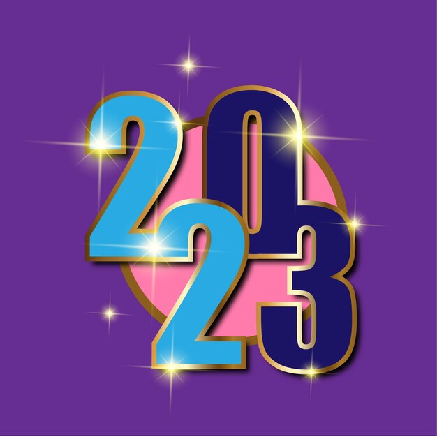 Vettore felice anno nuovo 2023 copertina copertina design felice anno nuovo 2023 testo design vettore creativo 2023 logo