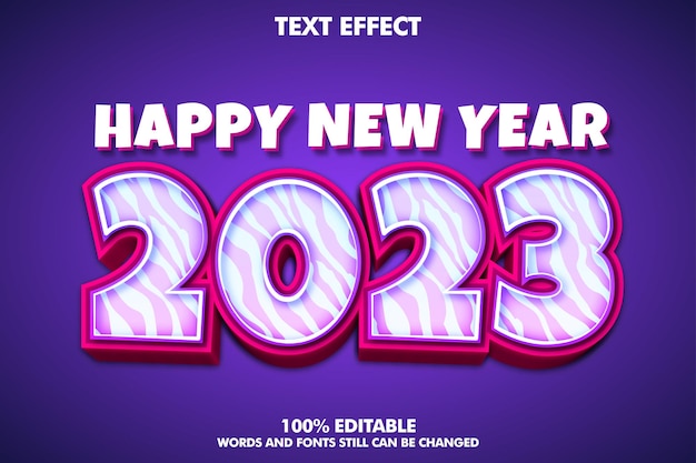 Happy new year 2023. editable text effect