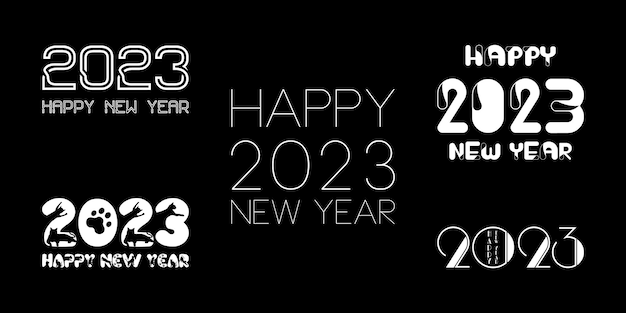 ベクトル 2023年明けましておめでとうございます、イベント明けましておめでとうございます、新年フォント、ベクターイラスト。