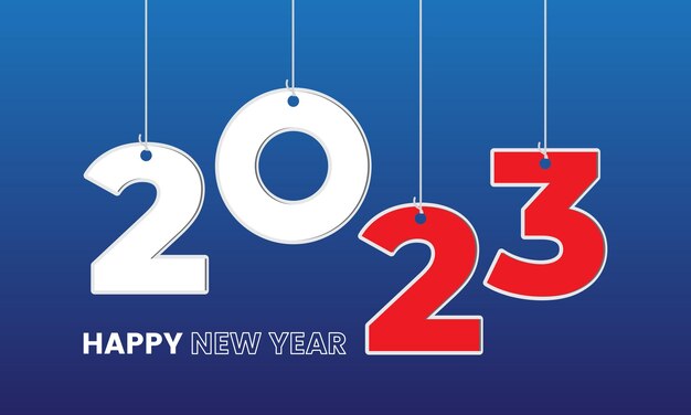 明けましておめでとうございます2023お祝いのお祝いトレンディでモダンなバナーとメディア投稿テンプレート