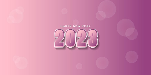 보라색 거품 배경에 새해 복 많이 받으세요 2023 평면 디자인