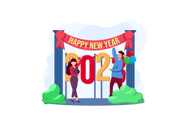 Vector happy new year 2023 flat design