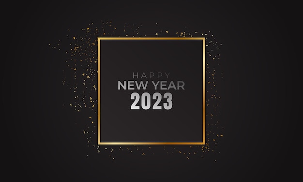 Happy new year 2023 gold glitter luxury background