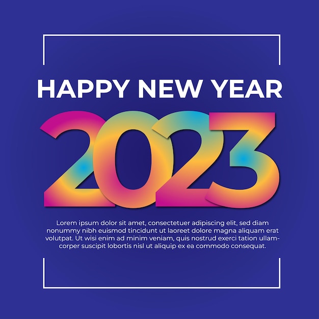 Happy New Year 2023 Gradient Colors