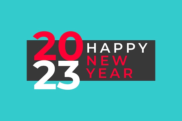 Happy new year 2023 greeting banner logo design illustration