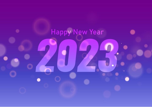 Felice anno nuovo 2023. vacanze celebrazione bokeh sfondo illustrazione vettoriale