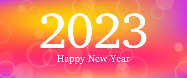 Vector happy new year 2023 incription on blurred background