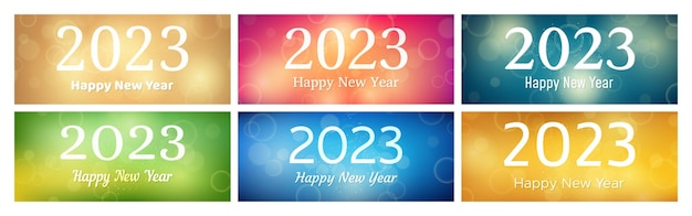 С новым годом 2023 надпись на размытом фоне