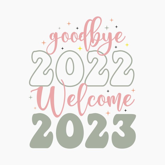 happy new year 2023 lettering design. celebration typography poster, banner or greeting card
