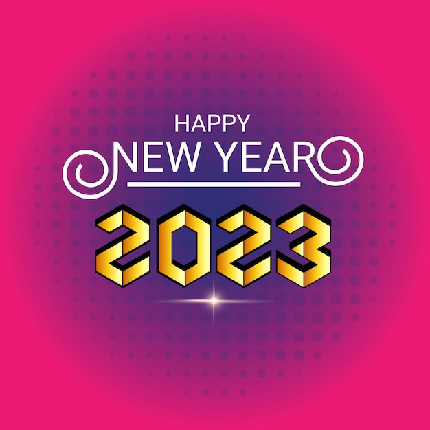 Happy new year 2023 lettering logo design