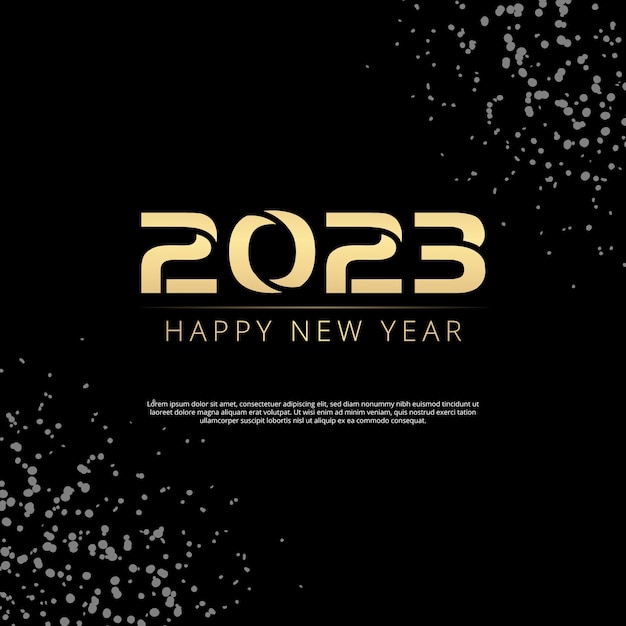 새해 복 많이 받으세요 2023 로고 디자인 및 새해 2023 텍스트 인쇄술 벡터 템플릿