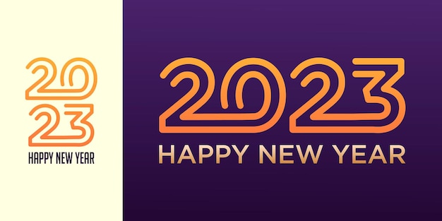 Happy New Year 2023 logo design New year 2023 text design vector template