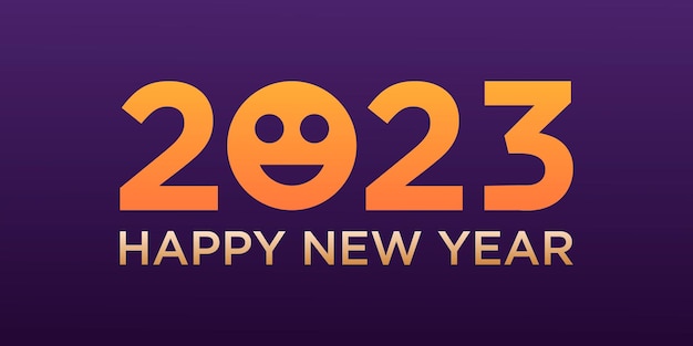 Happy New Year 2023 logo design New year 2023 text design vector template