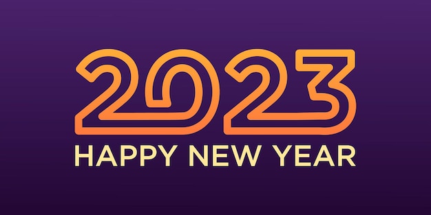 Happy New Year 2023 logo design New year 2023 text design vector template