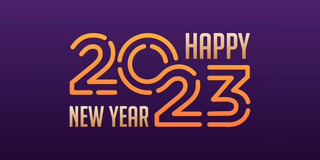 Happy New Year 2023 logo design New year 2023 text design vector template