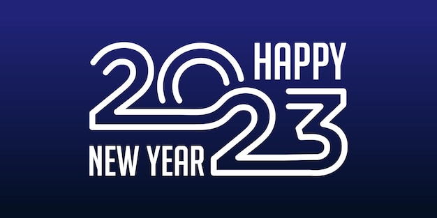 Счастливый Новый год 2023 дизайн логотипа Новый год 2023 текст дизайн вектор шаблон