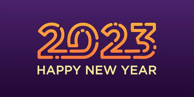 Happy New Year 2023 logo design New year 2023 text design vector template