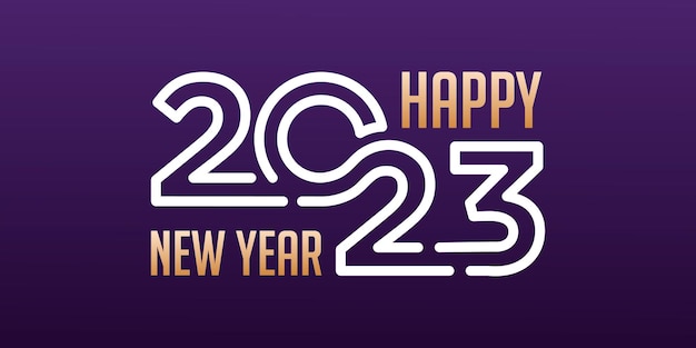 Vector happy new year 2023 logo design new year 2023 text design vector template