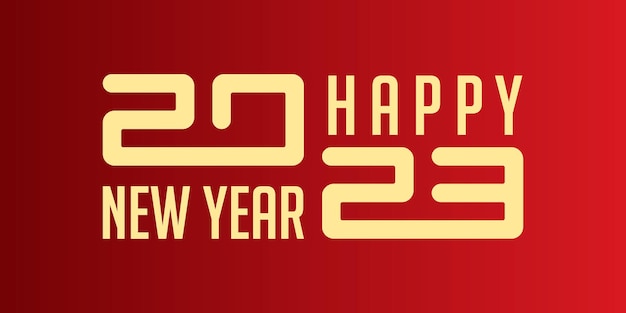 Happy New Year 2023 logo design New year 2023 text design vector template