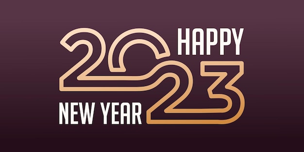 Happy New Year 2023 logo design New year 2023 text design vector template