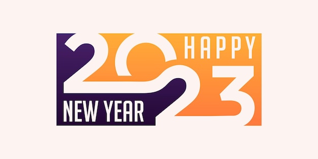 Happy new year 2023 logo design new year 2023 text design vector template