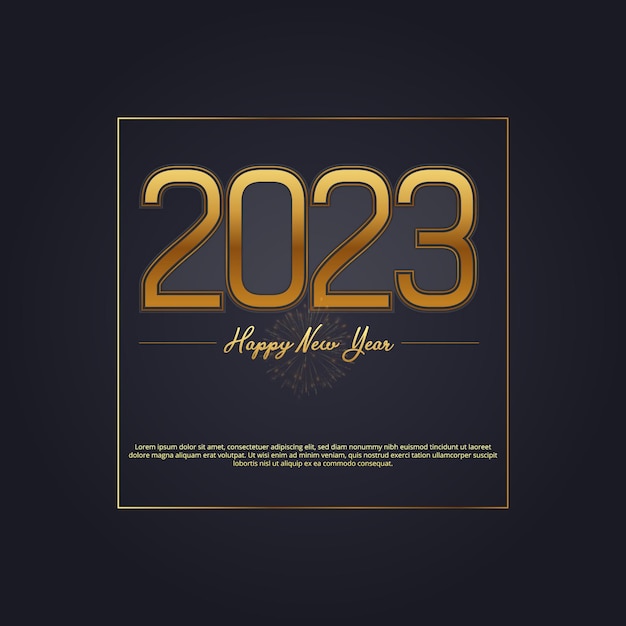 Felice anno nuovo 2023 logo design e nuovo anno 2023 testo tipografia modello vettoriale