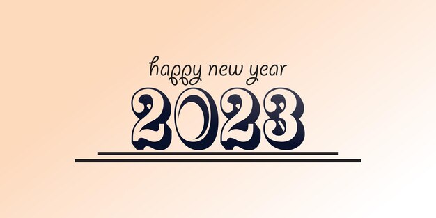 Happy new year 2023 logo with creative concept Premium Vector