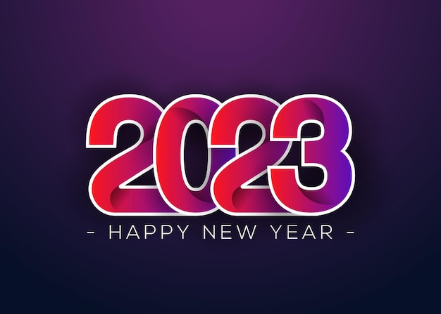 Happy New Year 2023. Premium Gradient Number With Element, Premium Vector.