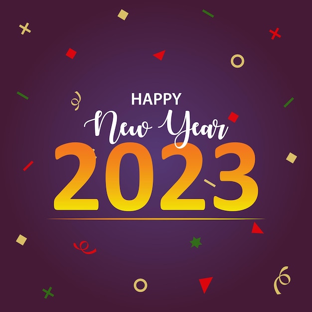 Happy new year 2023 premium vector illustration