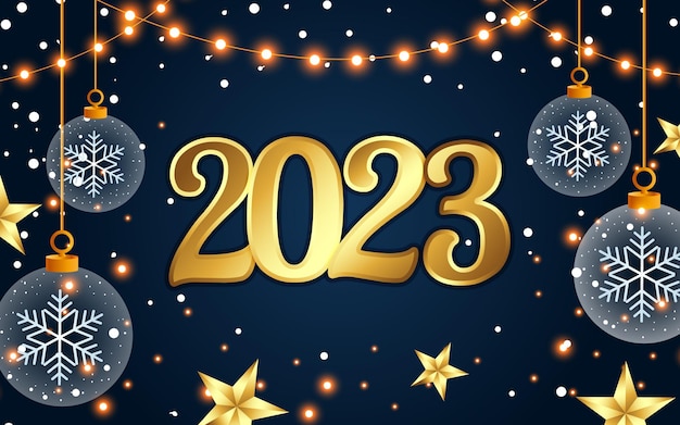 Vector happy new year 2023 realistic background