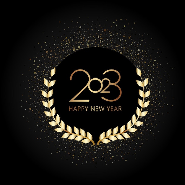 Happy new year 2023 Realistic elegant vector templates Realistic gifts and Christmas garlands Vector