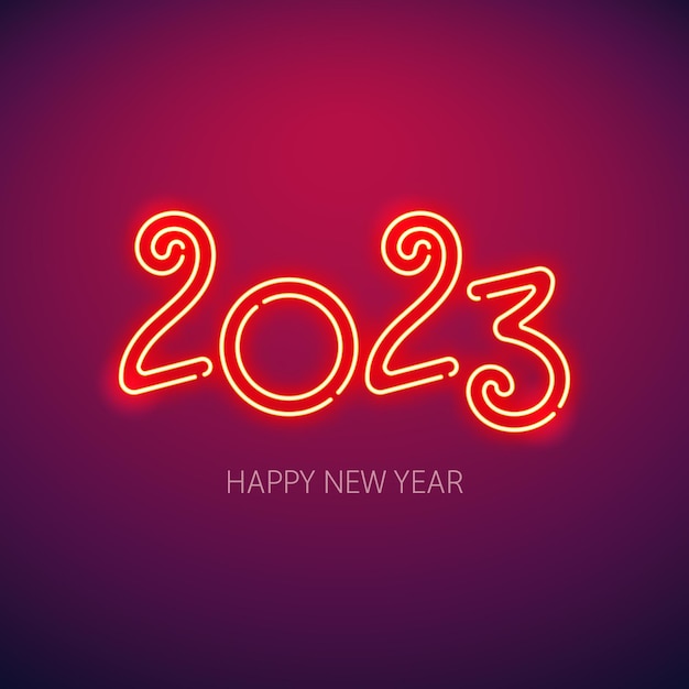 Happy New Year 2023 Red Neon Sign